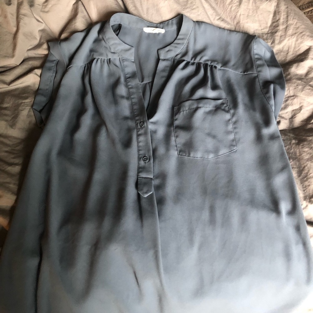 Gray/Blue Blouse